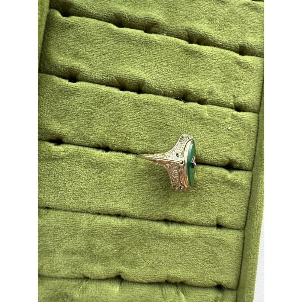 14k White Gold Antique Cameo Flip Ring - Picture 7 of 8